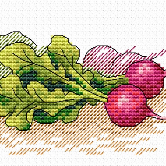 Cross Stitch kit reddish набор вышивания крестиком редис - Picture 1 of 6